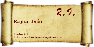 Rajna Iván névjegykártya